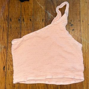 One strap light pink/cream top